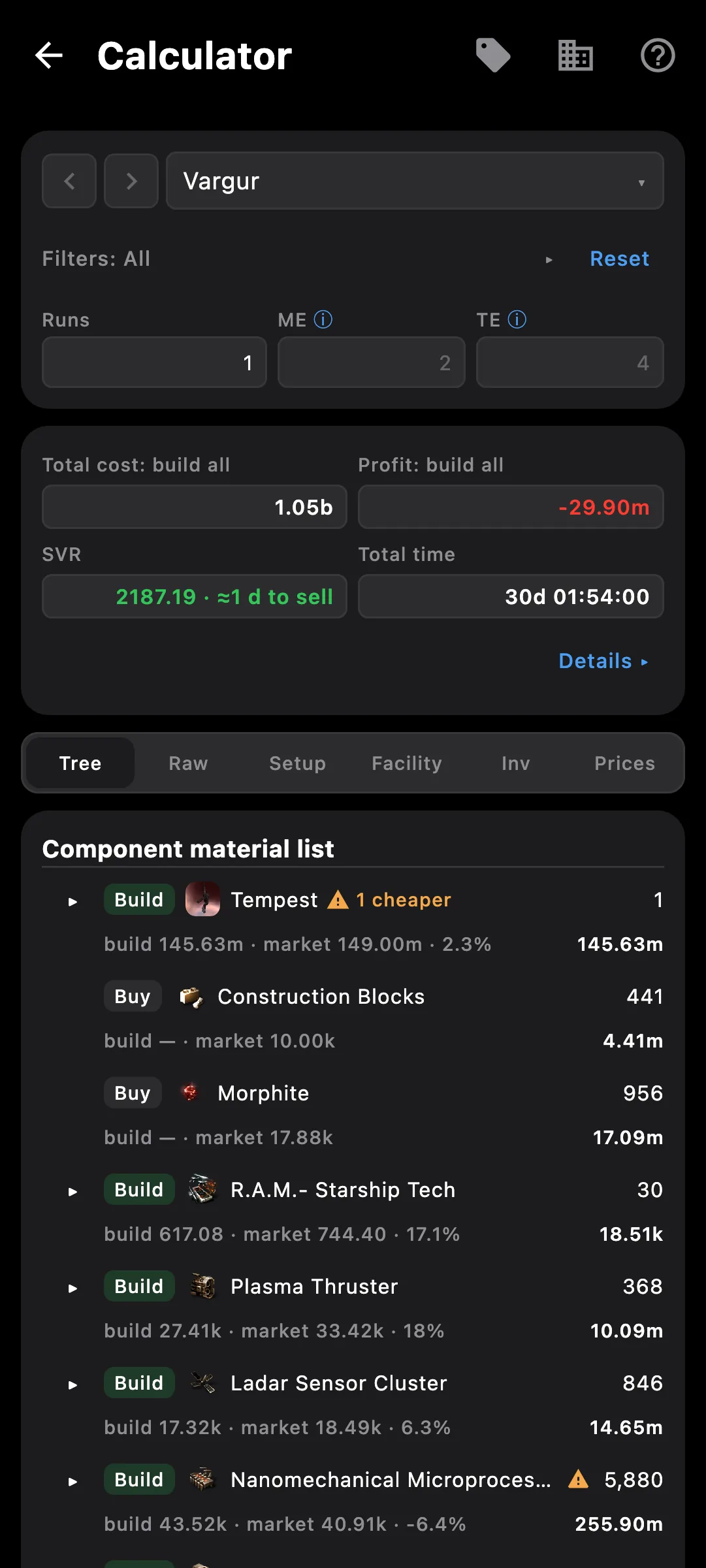 Industry calculator on a phone